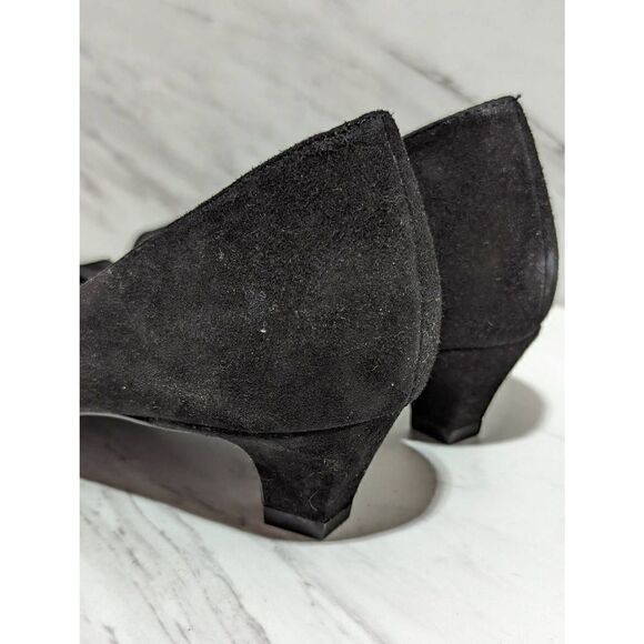 Diane Von Furstenburg Women's Black Suede Peep Toe 1.5" Heel Size 8.5M - Picture 3 of 10